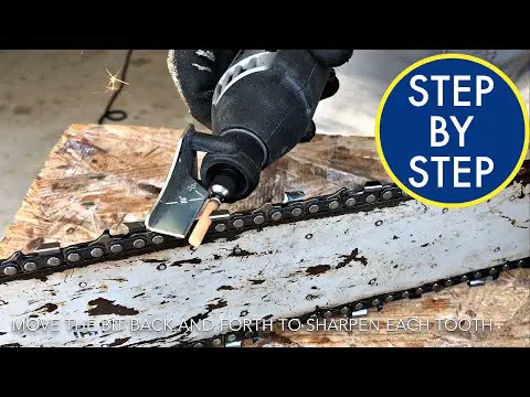 How to Sharpen a Chainsaw Chain - Using Dremel Sharpening Kit - Chain Saw Blade Sharpening